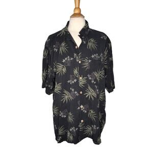 Paradise Coves 100% Silk Tropical Hawaiian Beach Shirt Button Front Top Floral